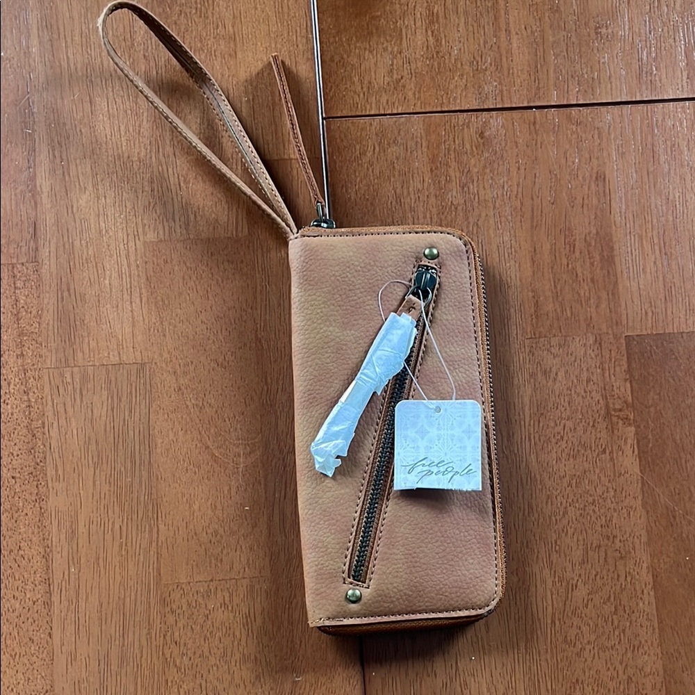 Free People Tan Wristlet Wallet